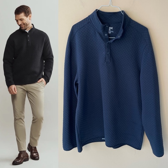 RHONE Sweaters Rhne Mens Gramercy Weekender Pullover Quilted